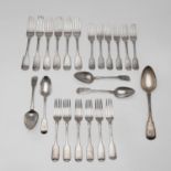 MISCELLANEOUS FIDDLE PATTERN FLATWARE:-.