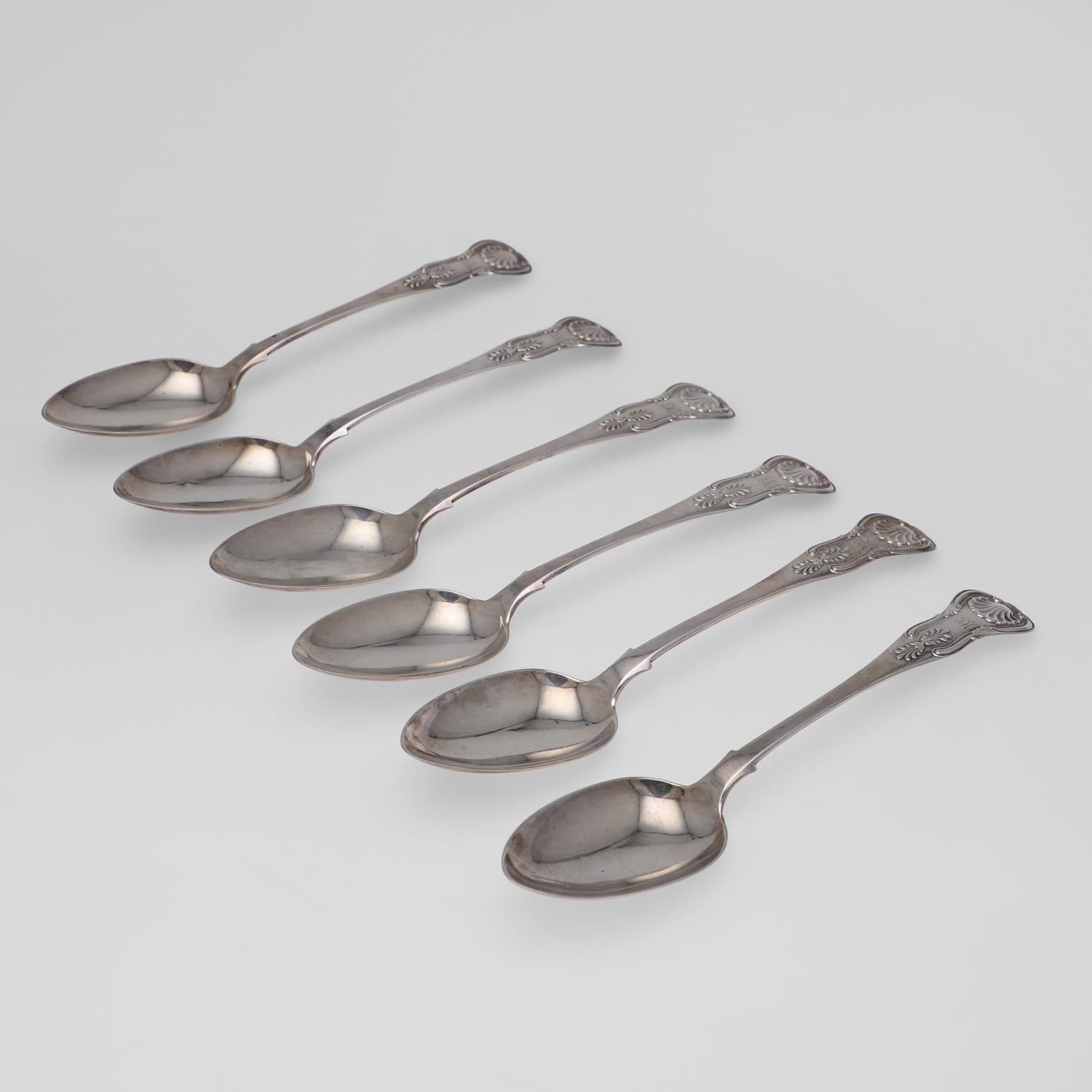 A SET OF SIX VICTORIAN SCOTTISH TABLESPOONS.