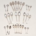 A MIXED LOT OF FLATWARE:-.