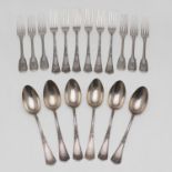 A LATE 19TH/ EARLY 20TH CENTURY FRENCH PART-SERVICE OF FLATWARE:-.