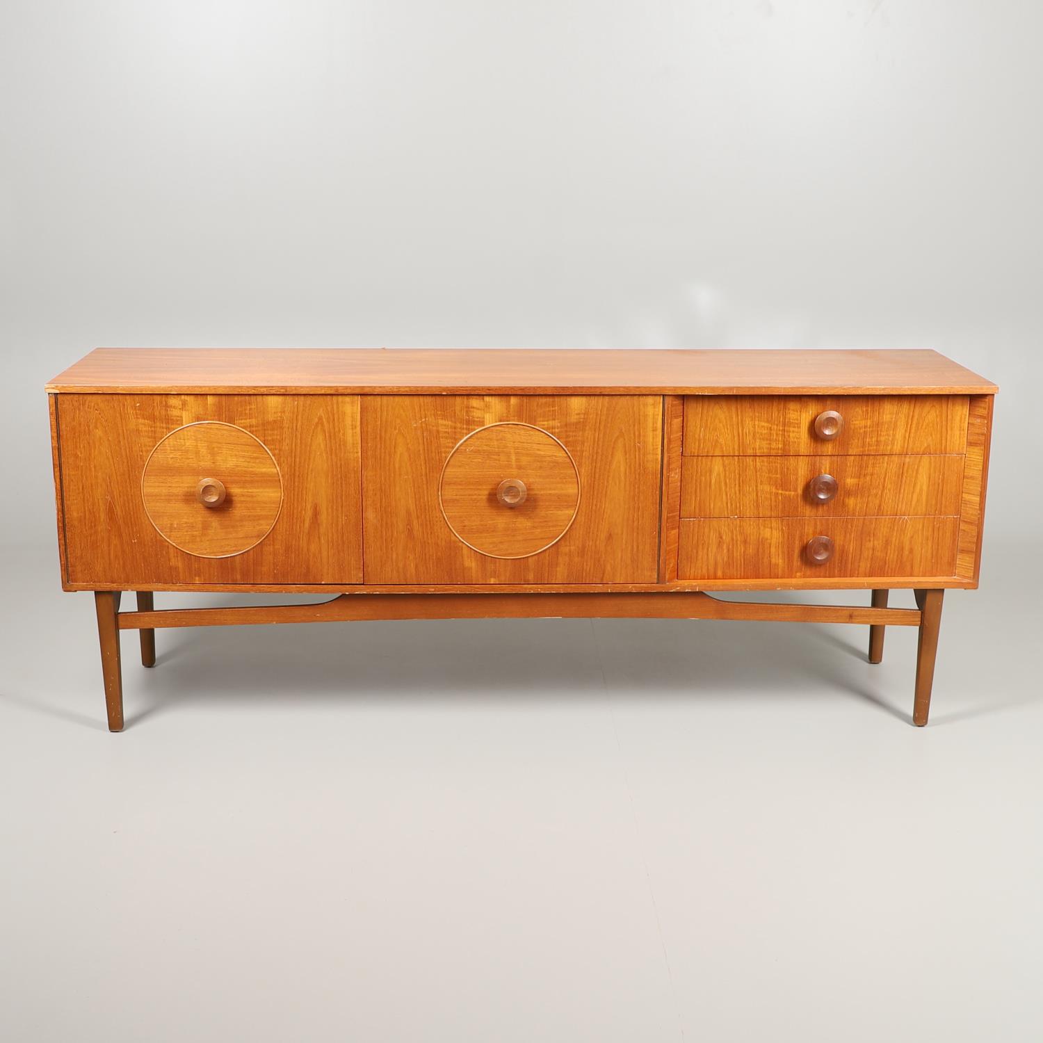 MID CENTURY TEAK SIDEBOARD.