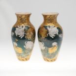 PAIR OF LARGE JAPANESE SATSUMA VASES.