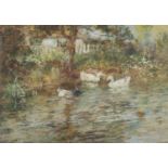 JOHN FALCONAR SLATER (1857-1937). DUCKS ON A POND.