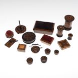 TUNBRIDGE WARE SEWING ACCESSORIES & OTHER SMALL ITEMS.