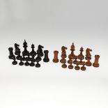 ANTIQUE WOODEN CHESS SET.