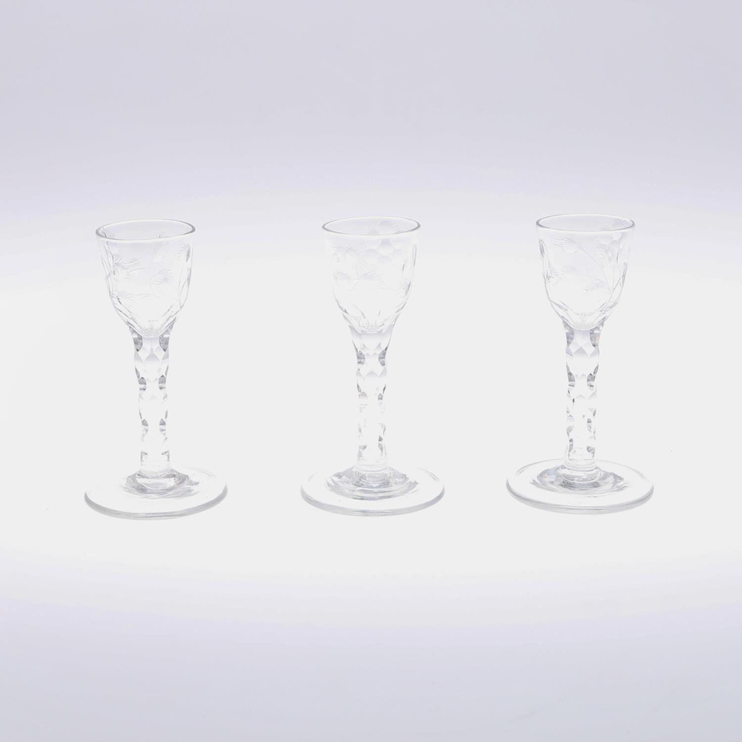 THREE 19THC WINE GLASSES. - Image 2 of 12