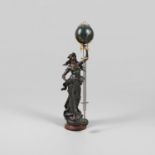 A 19TH CENTURY FIGURAL 'MYSTERY' CLOCK.