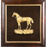 A 19TH CENTURY ORMOLU HORSE RELIEF PICTURE.