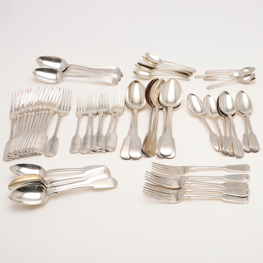 MIXED FIDDLE PATTERN FLATWARE ETC. - Image 3 of 4