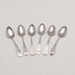 A SET OF SIX GEORGE III NORTH COUNTRY PROVINCIAL TEASPOONS.