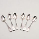 A MATCHED SET OF SIX GEORGE III SCOTTISH DESSERT SPOONS.