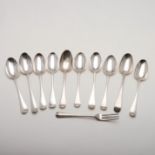 TEN VARIOUS GEORGIAN TABLESPOONS.