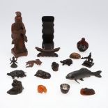 CHINESE & JAPANESE ITEMS - INCLUDING NETSUKE & SNUFF BOTTLE.