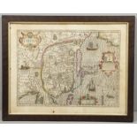 ANTIQUE FRAMED MAP OF CHINA.