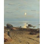 OSKAR ADOLFOVITCH HOFFMANN (RUSSIAN, 1851-1912). MOONLIGHT ON THE SHORE.