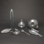 ANTIQUE GLASS ITEMS INCLUDING CUCUMBER STRAIGHTENER, WASP CATCHER & OTHER ITEMS.