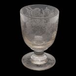 ENGRAVED HERALDIC RUMMER - DATED 1850 - EX CHRISTIES 1985.