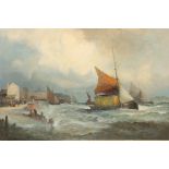 WILLIAM ANSLOW THORNBERY (FL.1858-1898). A HAYBARGE AND OTHER VESSELS IN COASTAL WATERS.