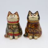 JOAN & DAVID DE BETHEL - RYE POTTERY CATS.