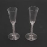 PAIR OF ANTIQUE CORDIAL GLASSES.