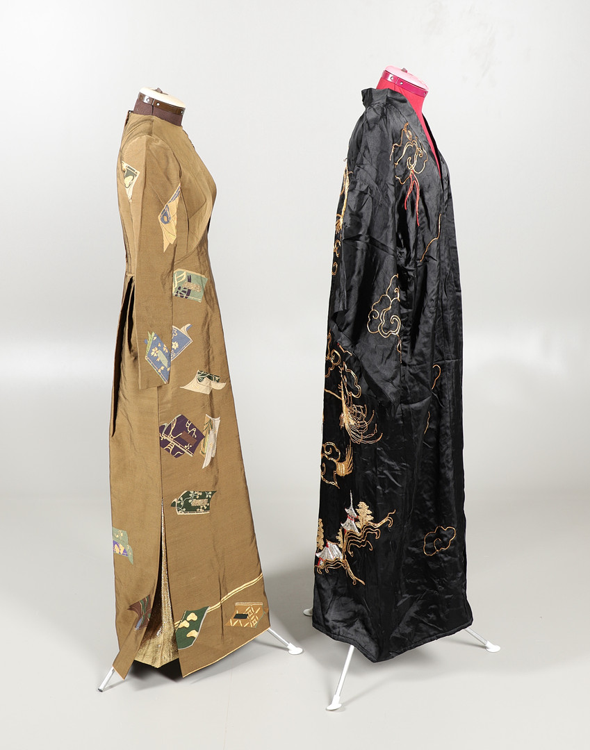 MCQUEENS INTERNATIONAL - DESIGNER JAPANESE DRESS, BLACK SILK DRAGON KIMONO, & SILK KIMONO & JACKET. - Image 5 of 16