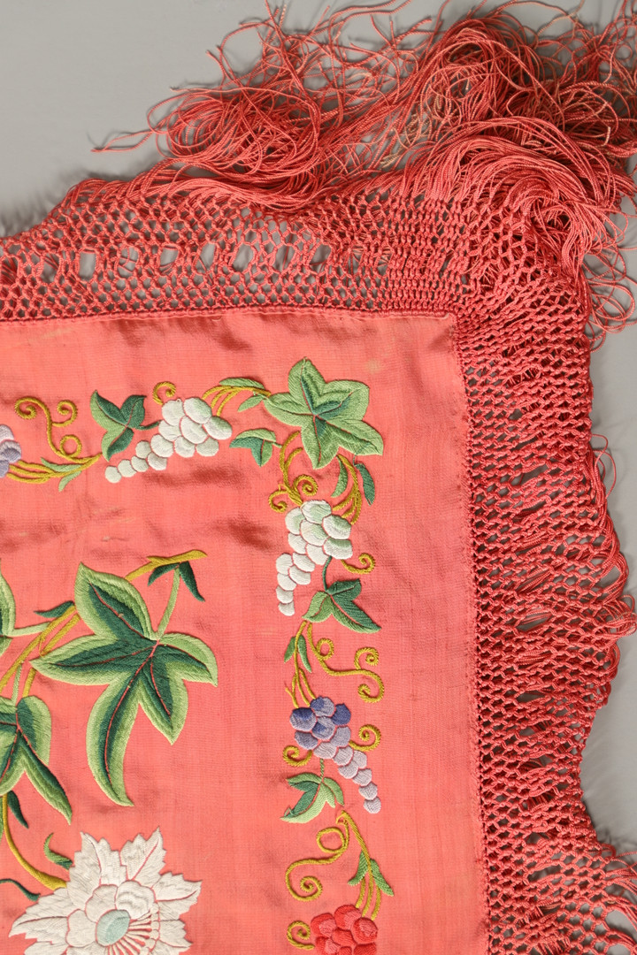 TWO CHINESE SILK EMBROIDERED SHAWLS. - Image 12 of 23