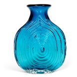 RARE WHITEFRIARS 'NIPPLE' VASE - KINGFISHER BLUE.