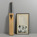 CRICKET AUTOGRAPHS - CAVALIERS TOUR OF SOUTH AFRICA 1963, & SIGNED CRICKET BAT.