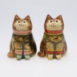 JOAN & DAVID DE BETHEL - RYE POTTERY CATS.