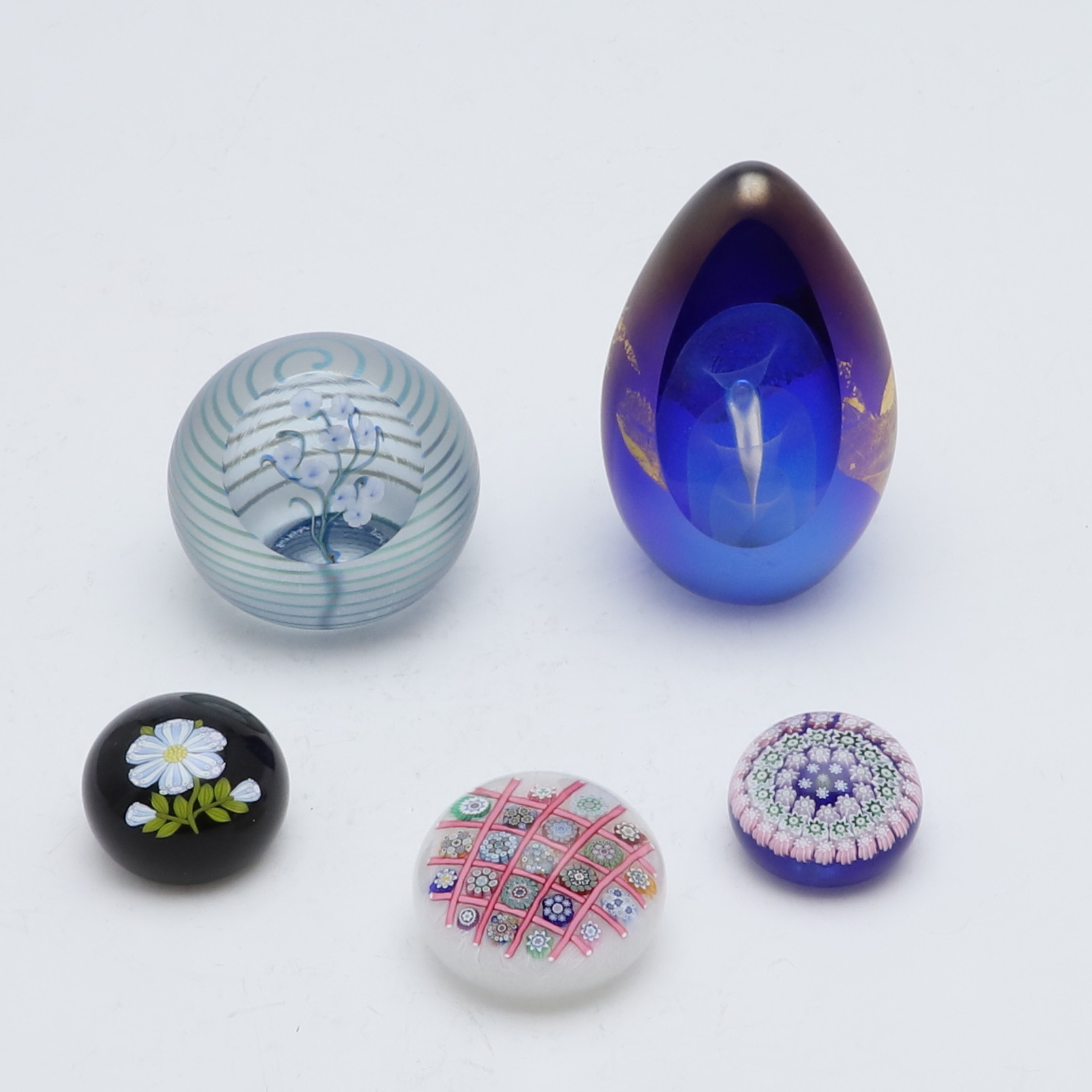 PETER MCDOUGALL & OKRA - GLASS PAPERWEIGHTS.