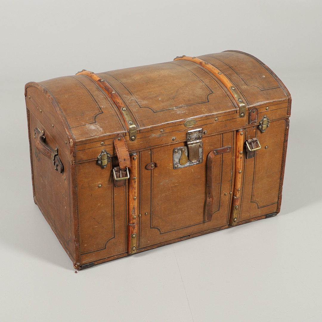 VINTAGE GERMAN CABIN TRUNK 'ROHRPLATTENFOFFER' - ERSKINE & SONS BELFAST. - Image 2 of 9