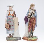 PAIR OF LARGE FRENCH PORCELAIN FIGURES.