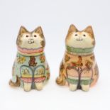 JOAN & DAVID DE BETHEL - RYE POTTERY CATS.