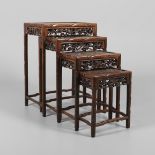 A CHINESE HARDWOOD QUARTETTO NEST OF TABLES.