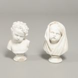THOMAS THURLOW (1813-1899), A PAIR OF MARBLE BUSTS.