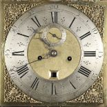 AN 18TH CENTURY WALNUT LONGCASE CLOCK.