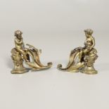 A PAIR OF LATE 19TH CENTURY FRENCH BRASS CHENET.