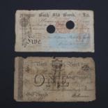 TWO PROVINCIAL BATH BANKNOTES, 1824 AND 1840.