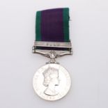 A GENERAL SERVICE MEDAL 1962-2007 TO THE ROYAL NAVY WITH GULF CLASP.