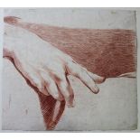 GERMAN SCHOOL, 18TH CENTURY. STUDY OF A MAN'S RIGHT HAND, INDEX FINGER EXTENDED.