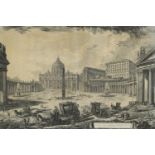 GIOVANNI BATTISTA PIRANESI (1720-1778). VEDUTA INTERNA DELLA BASILICA DI S. PIETRO IN VATICANO; VEDU