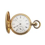 AN 18CT GOLD FULL HUNTING CASED POCKET WATCH BY ELGIN.