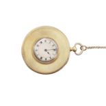 A GOLD HALF HUNTING CASED POCKET WATCH.