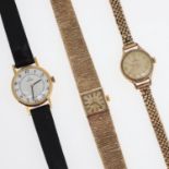 A LADY'S 9CT GOLD WRISTWATCH BY OMEGA.