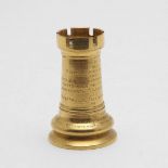 A LATE VICTORIAN GILT-BRONZE COMMEMORATIVE CHESS PIECE, BY CARLO & ARTHUR GIULIANO.