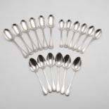 HANOVERIAN MILITARY THREAD PATTERN FLATWARE.