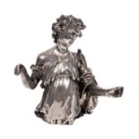 A LATE 17TH CENTURY CAST BELGIAN HALF-LENGTH FIGURE OF AN ARCHANGEL.