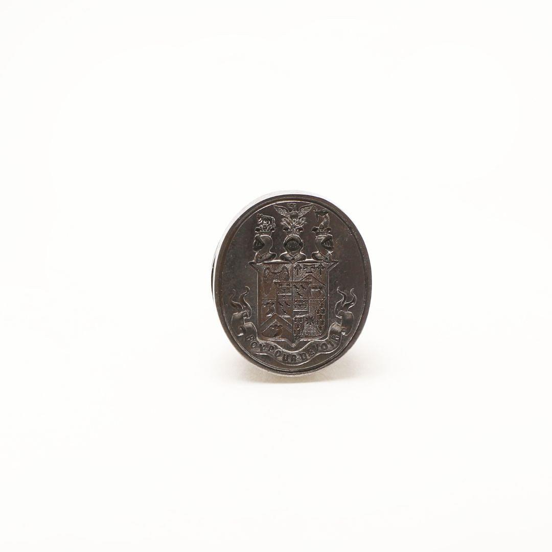 A VICTORIAN STEEL SEAL. - Image 2 of 7