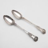 TWO VICTORIAN KING'S PATTERN SERVING SPOONS.