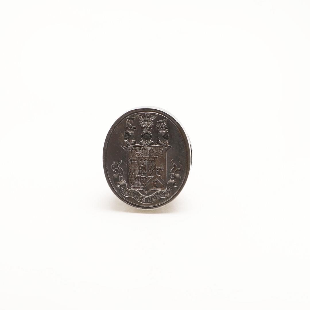 A VICTORIAN STEEL SEAL. - Image 4 of 7